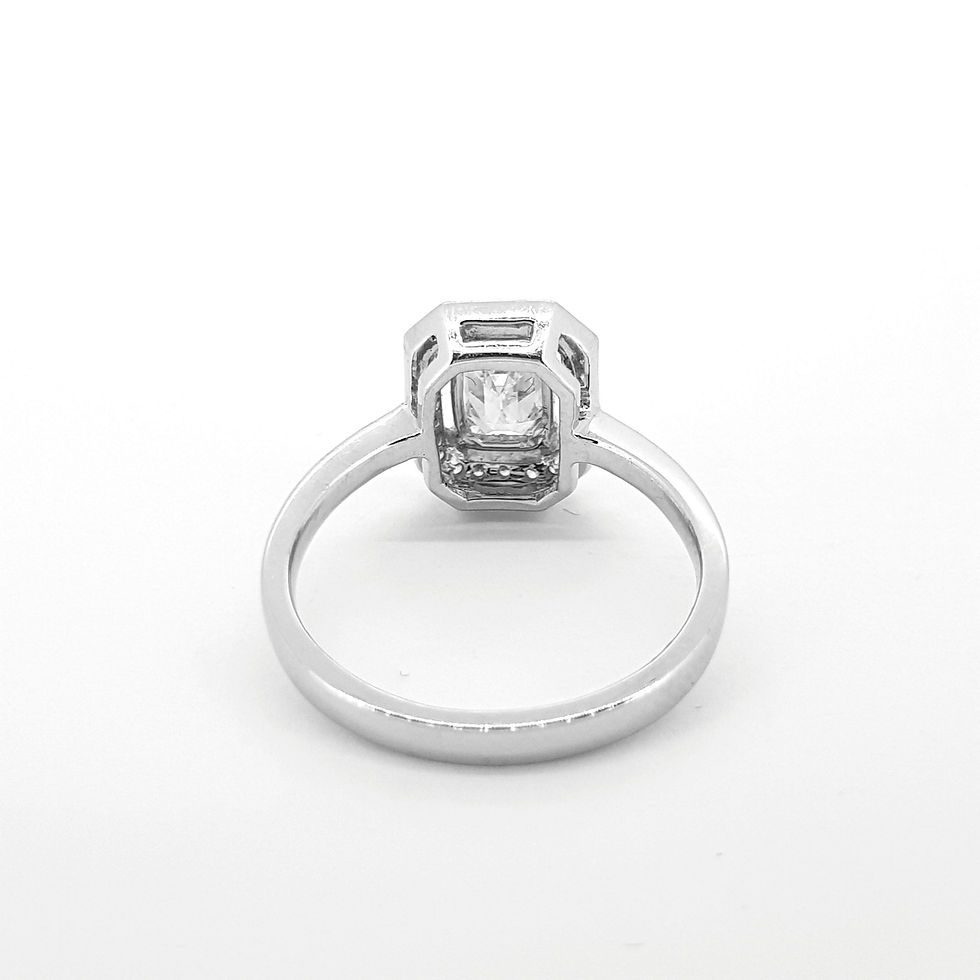 Thumbnail: Emerald cut diamond cluster ring CS0.87Cts