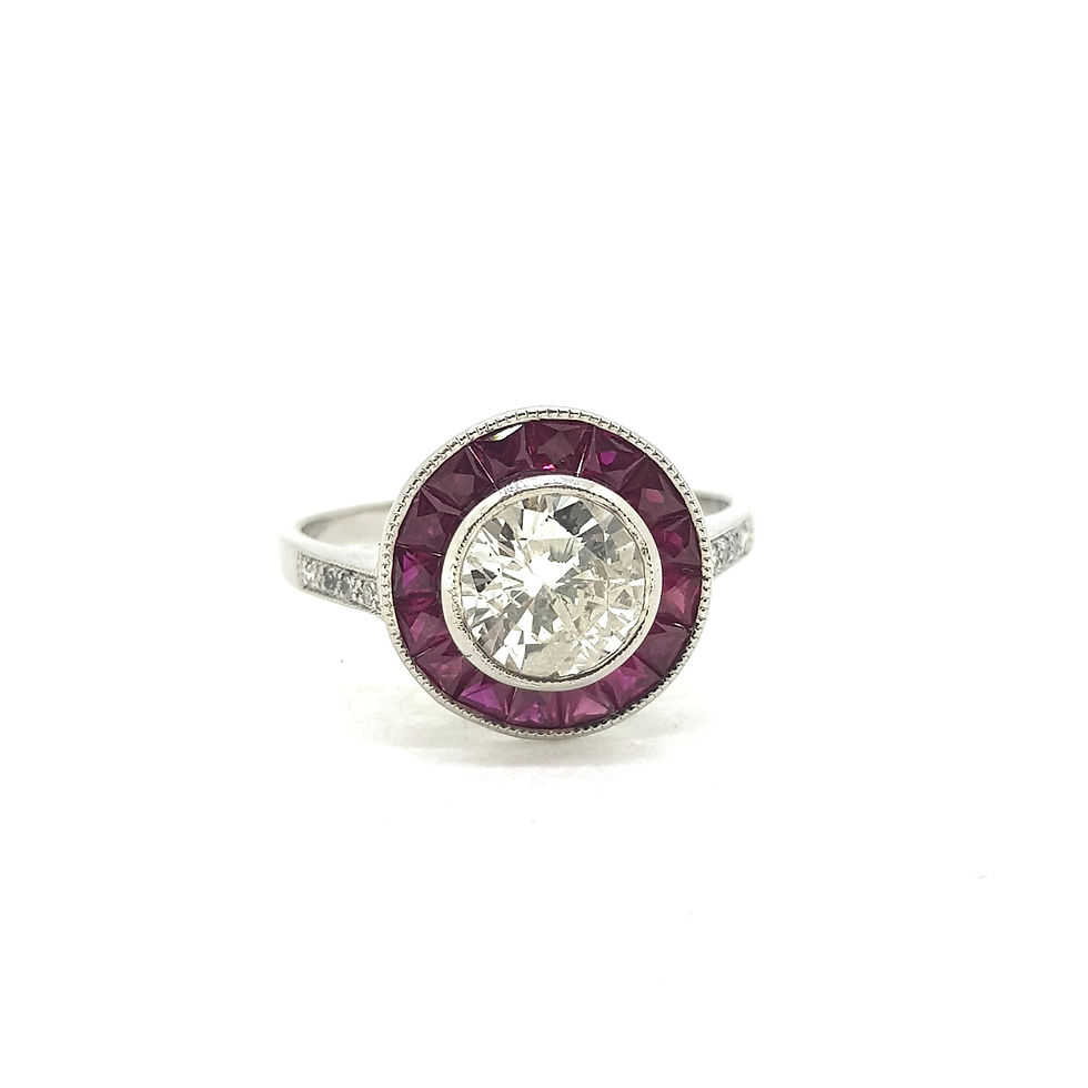 Thumbnail: Ruby and diamond target ring D1.06Cts