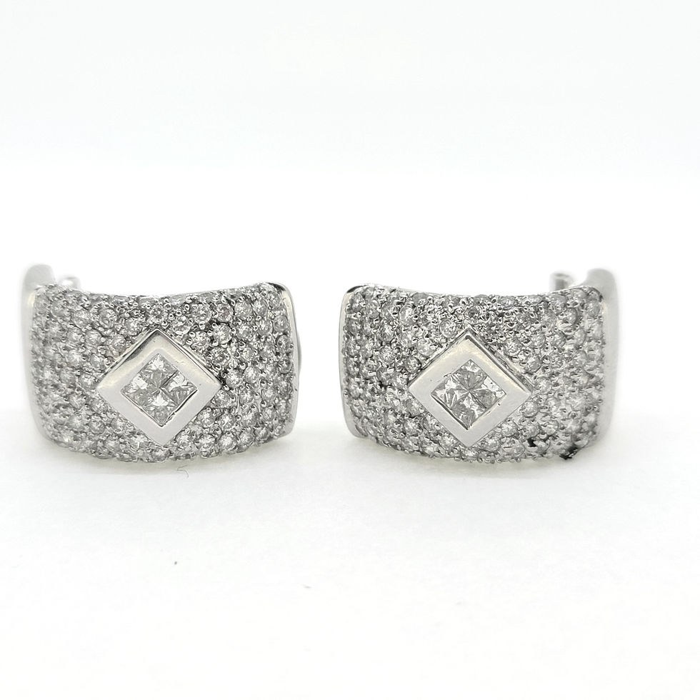 Thumbnail: Creole Diamond earrings est3.0cts 18.8gms 18ct