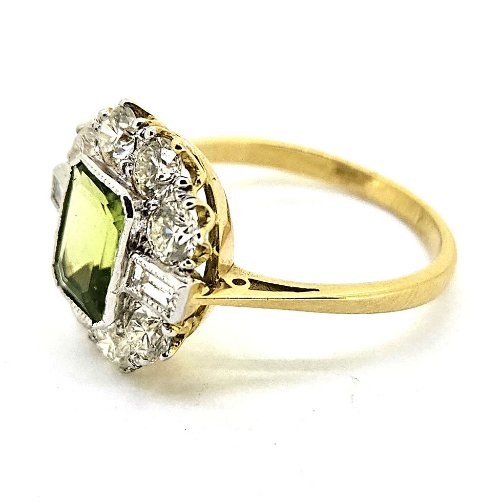Thumbnail: Peridot and Diamond Cluster Ring Pd1.40 D1.30