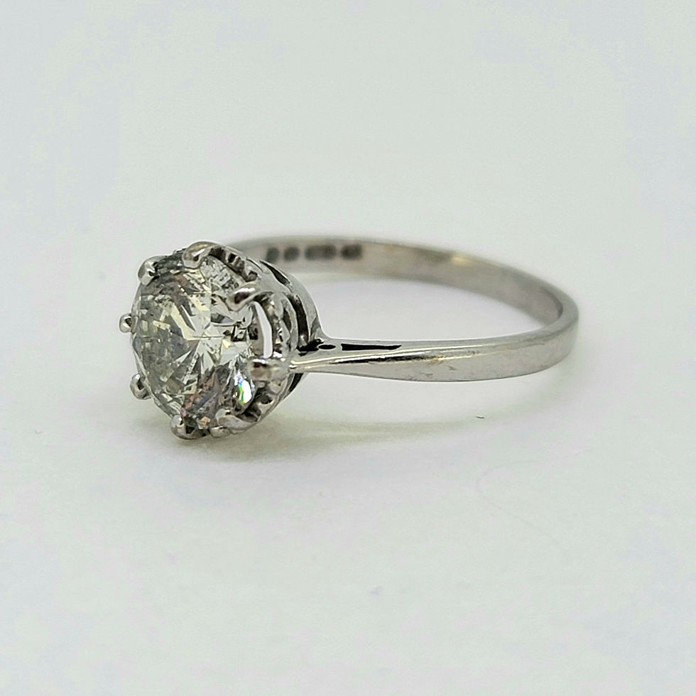 Thumbnail: Vintage Diamond solitaire ring 1.71 carats HM1976