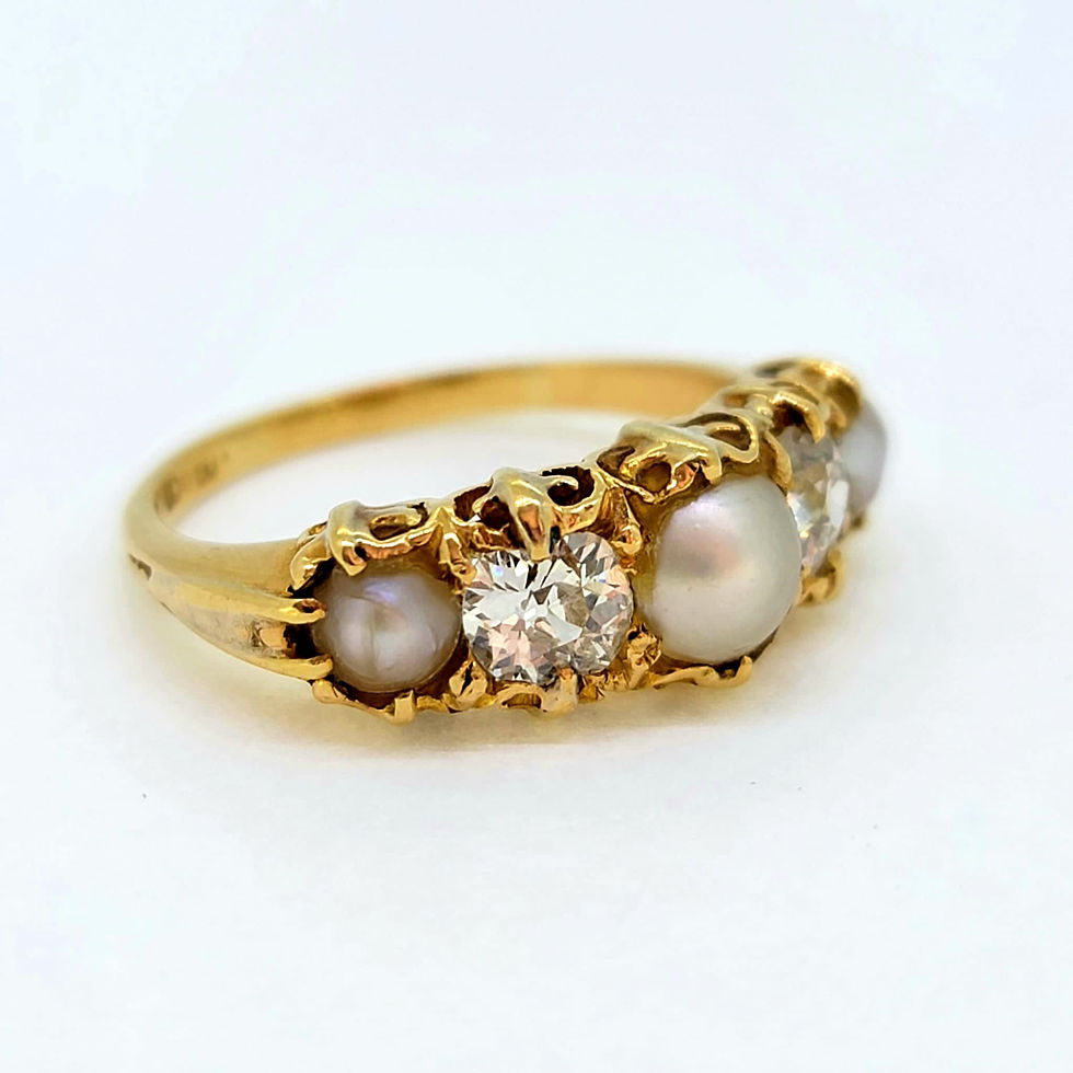 Thumbnail: Victorian Pearl and diamond ring.