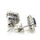 Thumbnail: Sapphire and Diamond Cluster earrings S1.97 D1.17 18 carat white gold
