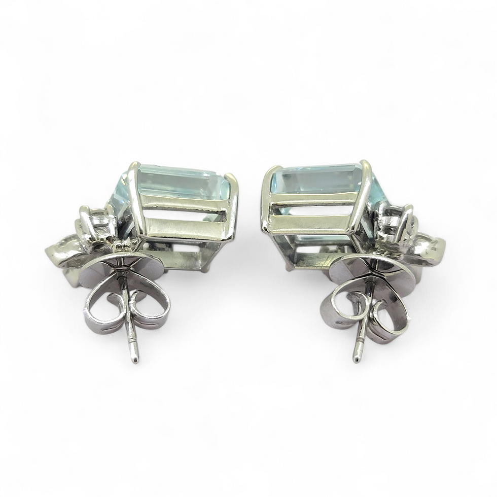 Thumbnail: Aquamarine and Diamond earrings Est Aq 6.0 cts D.80cts