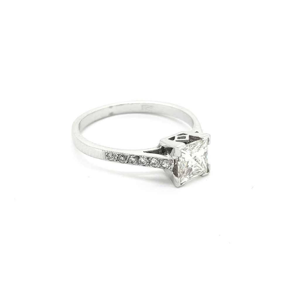 Thumbnail: Princess cut single stone ring