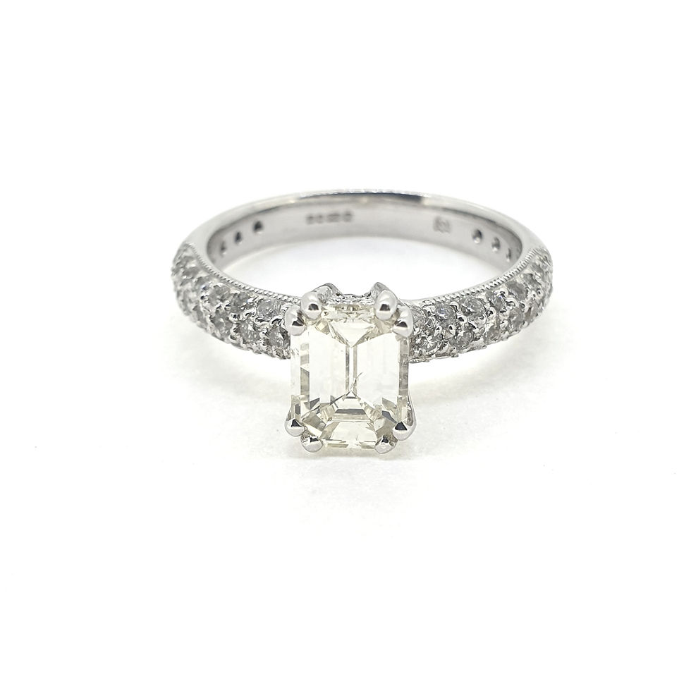 Thumbnail: Emerald cut diamond ring 1 carat centre