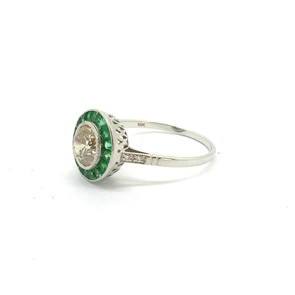 Thumbnail: Emerald target ring D1.02 Cts