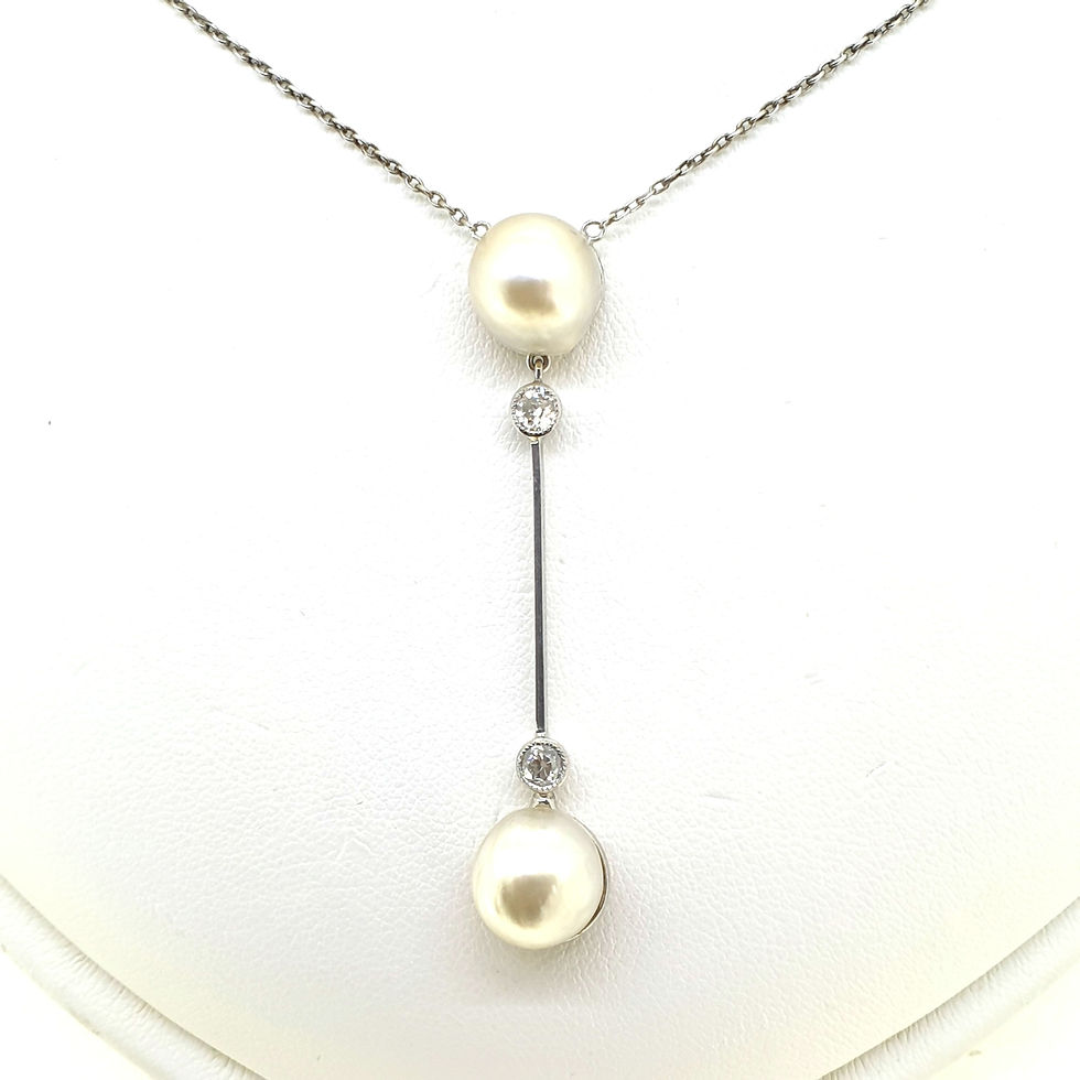 Thumbnail: Pearl and Diamond pendant est 0.40Cts 18 carat gold