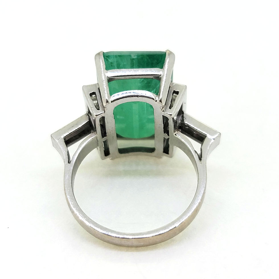 Thumbnail: Emerald and diamond ring Est Em 10.0 Est D.48