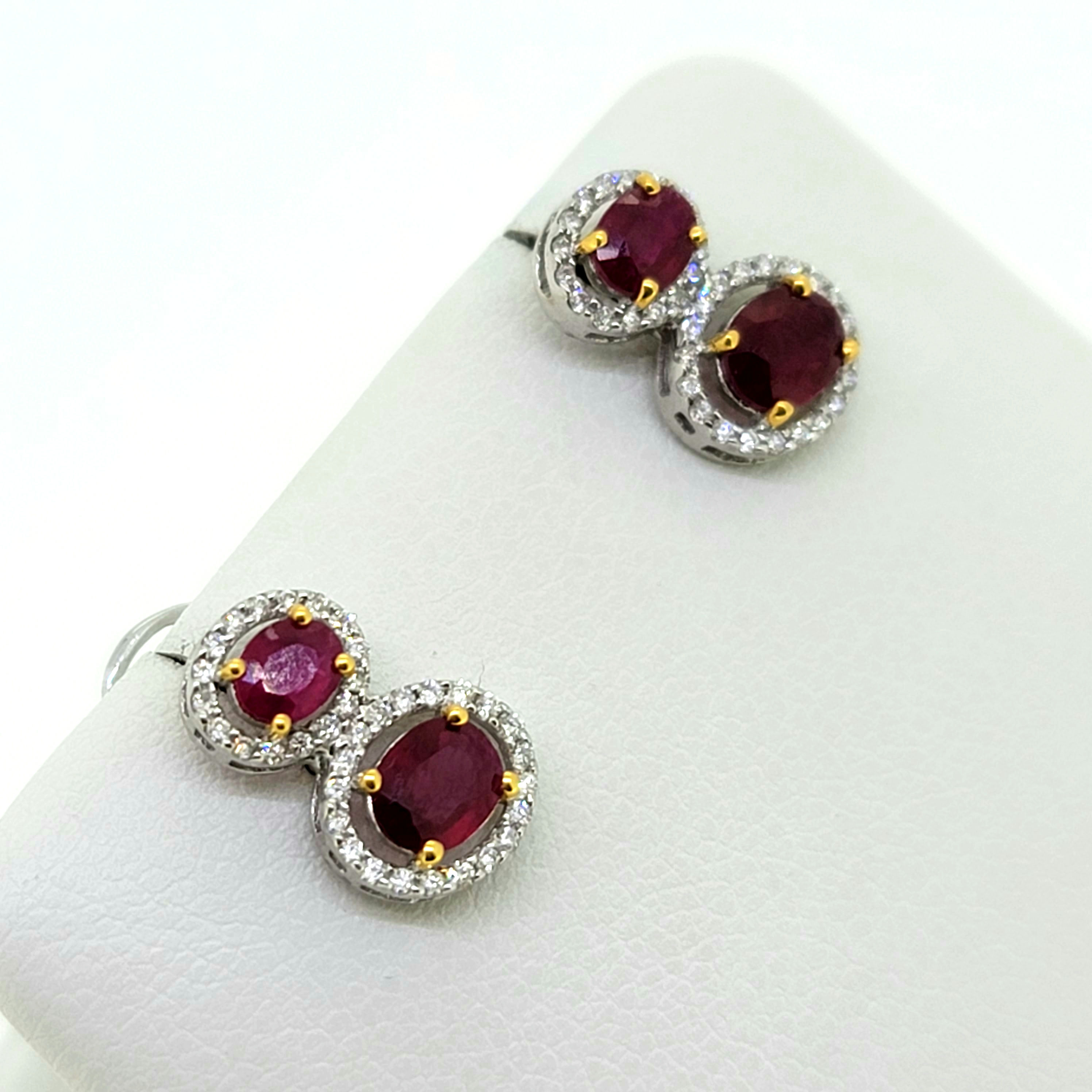 Ruby and diamond stud earrings R1.0D.12