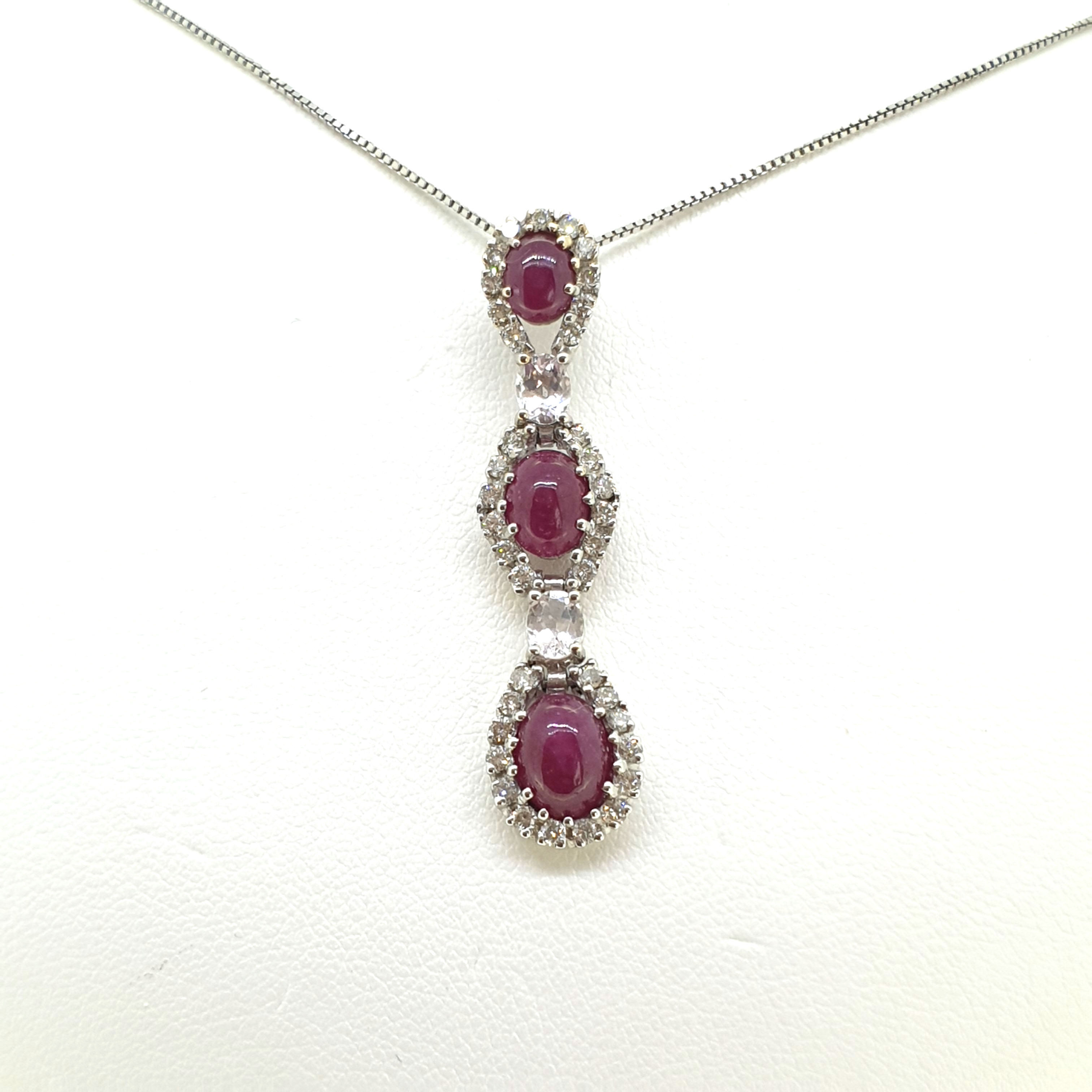 Ruby and diamond pendant 18ct