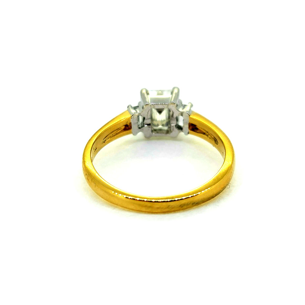 Thumbnail: Emerald cut Diamond ring 1.02Cts+sides