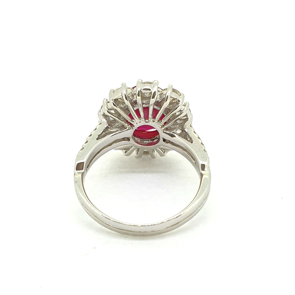 Thumbnail: Ruby and diamond Cluster ring R2.67Cts D1.40Cts