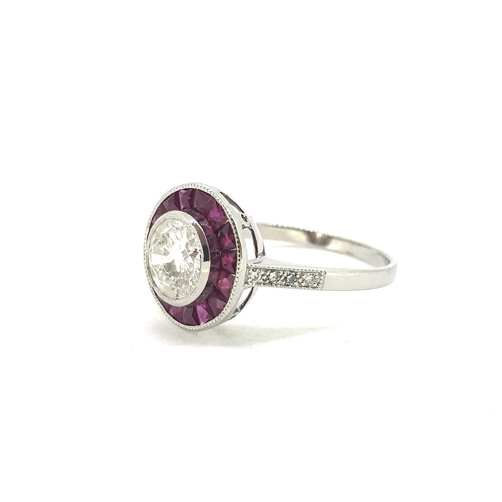 Thumbnail: Ruby and diamond target ring D1.06Cts