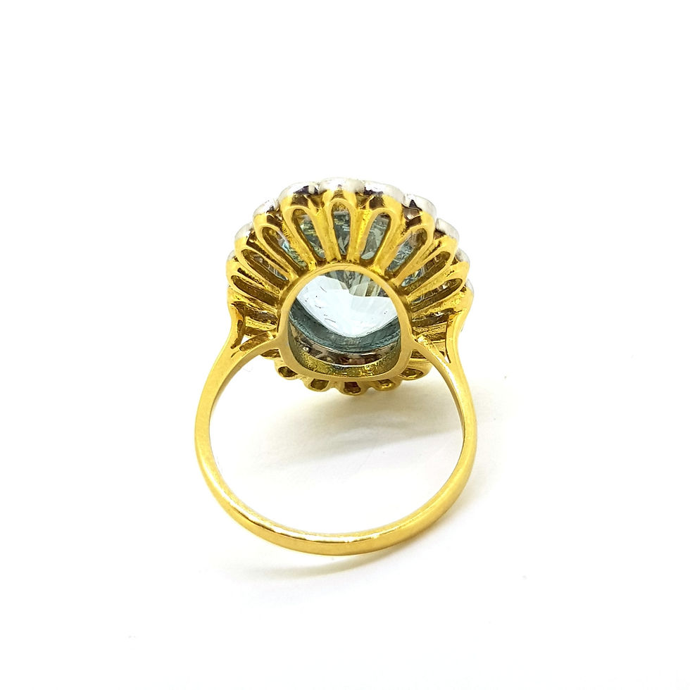 Thumbnail: Aquamarine and Diamond cluster ring Aq8.10Cts D1 20Cts 18ct