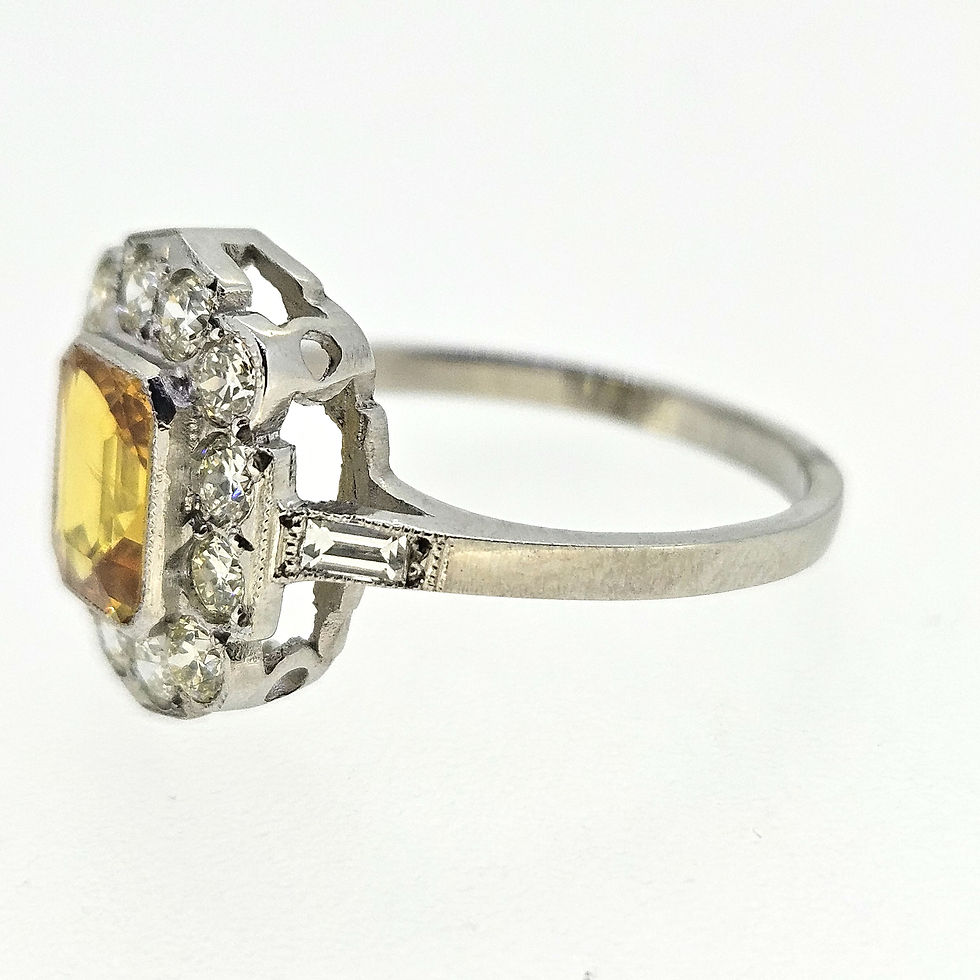 Thumbnail: Yellow Sapphire and Diamond Cluster Ring D0.75 Ys1.71 Platinum