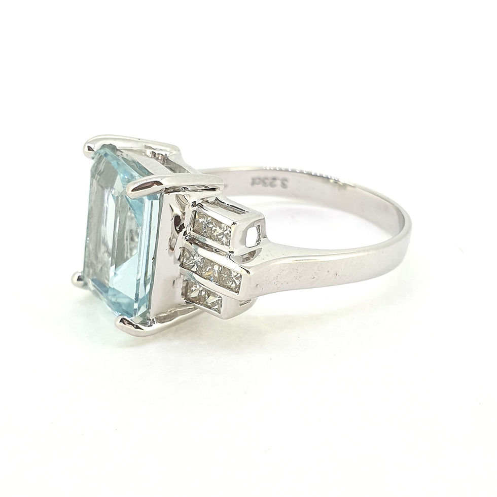 Thumbnail: Aquamarine and diamond Cluster ring Aq3.23 D.38Cts