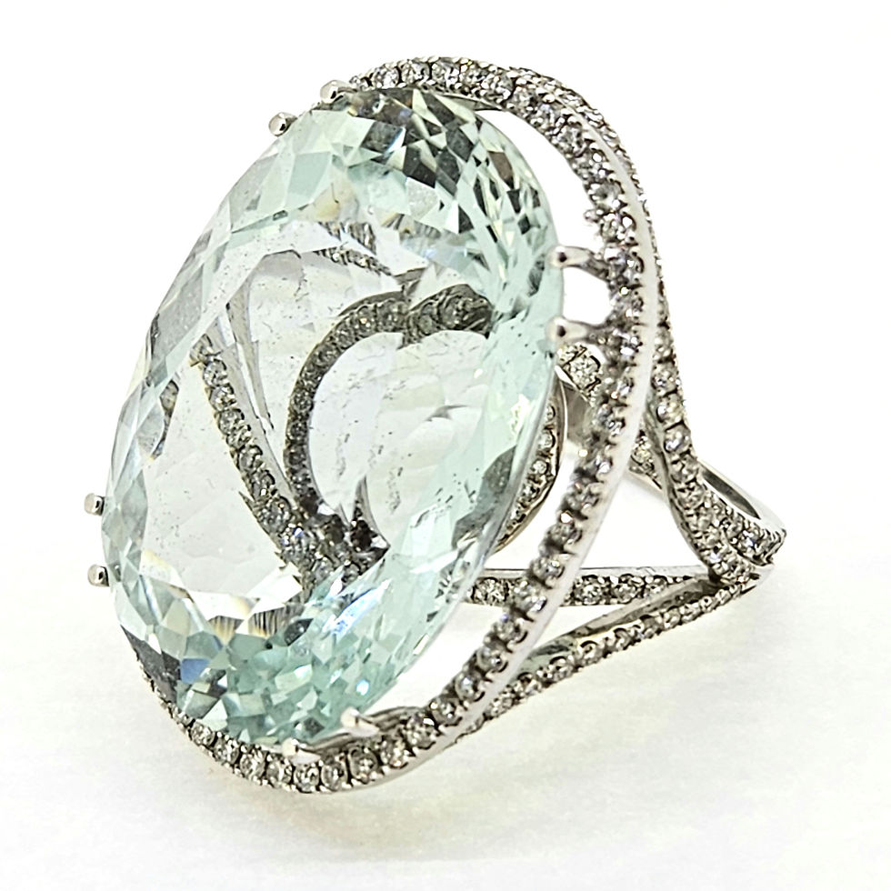 Thumbnail: Topaz and Diamond Ring T55e. 