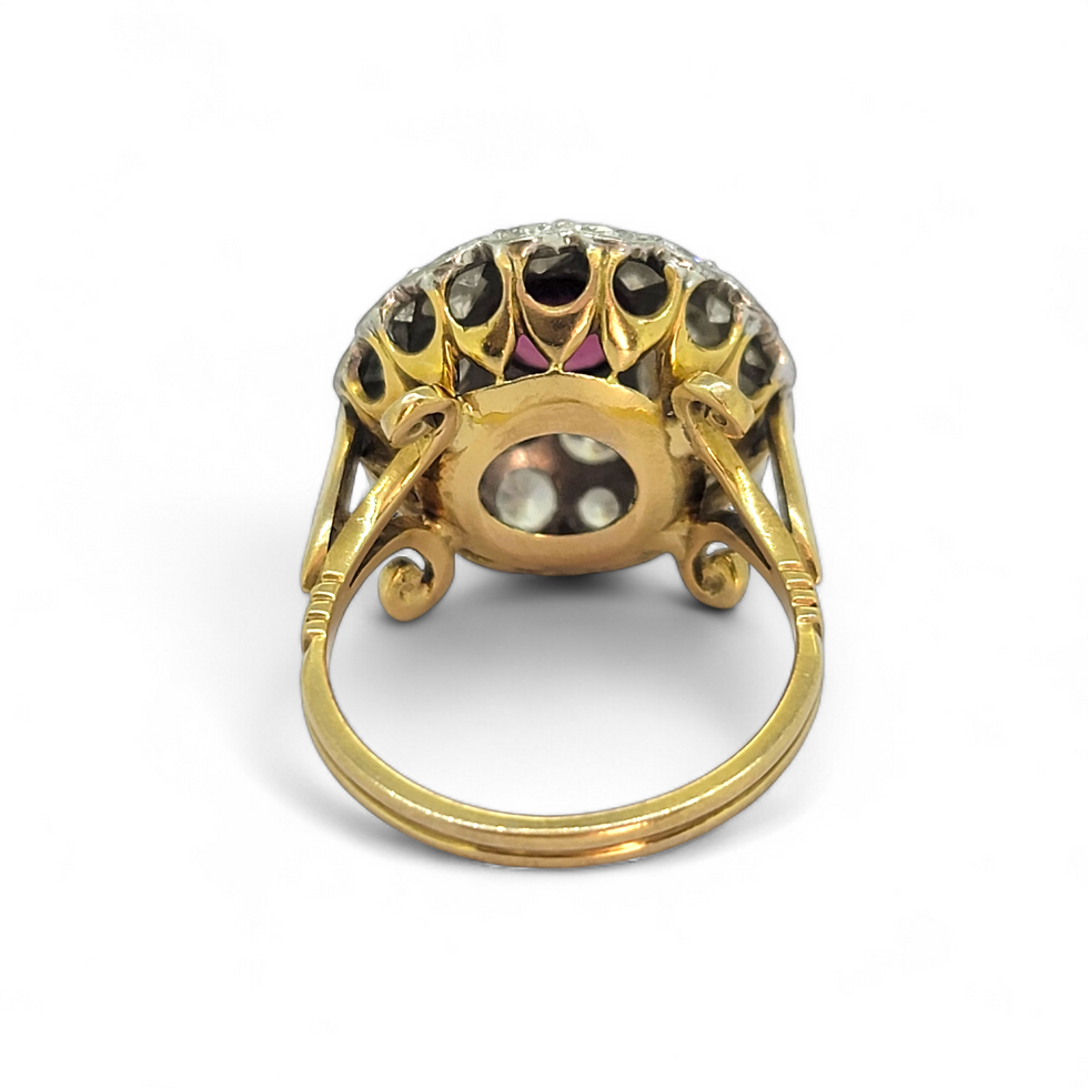 Thumbnail: Ruby and Diamond Dome Ring 18k