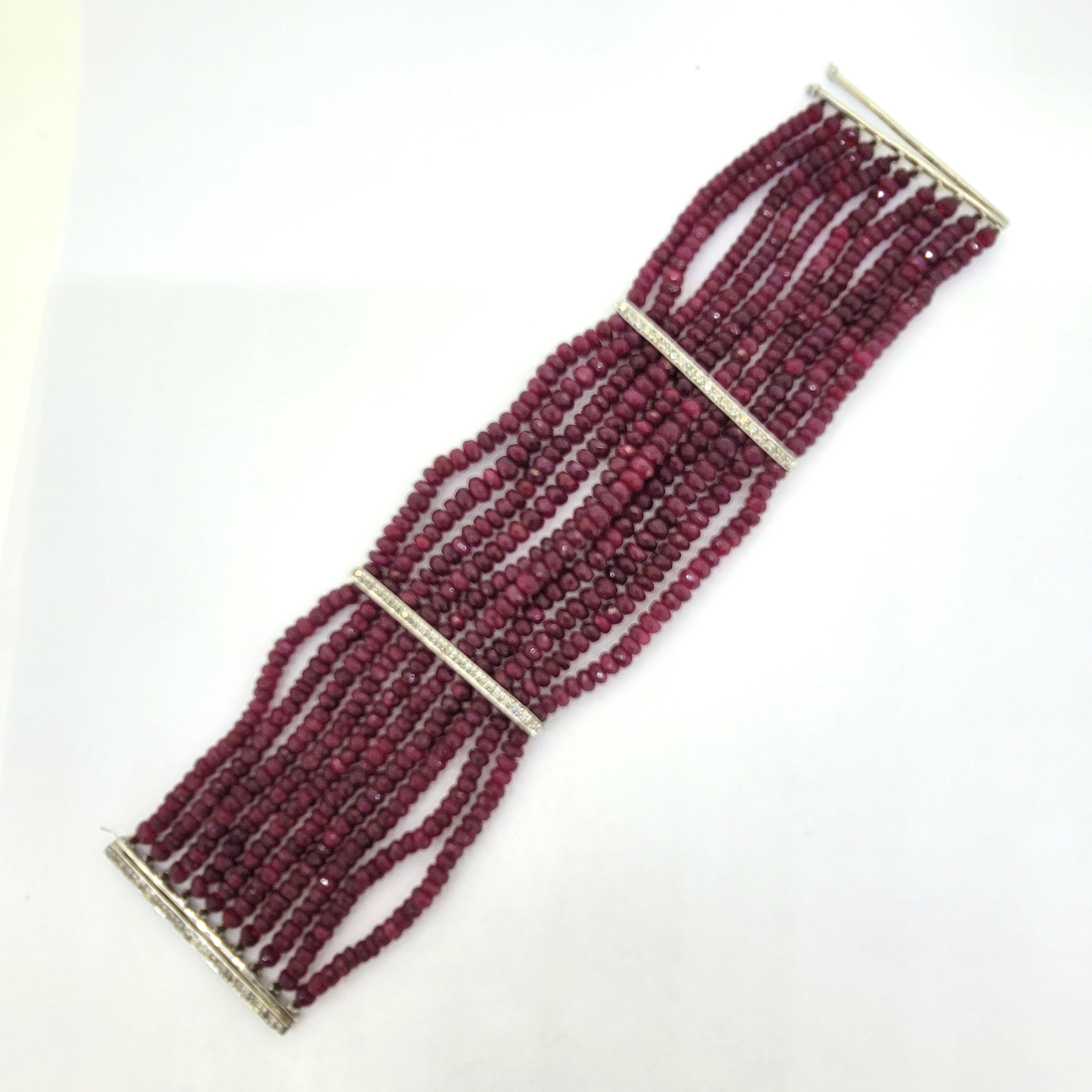 Ruby and diamond bracelet 150ctse.