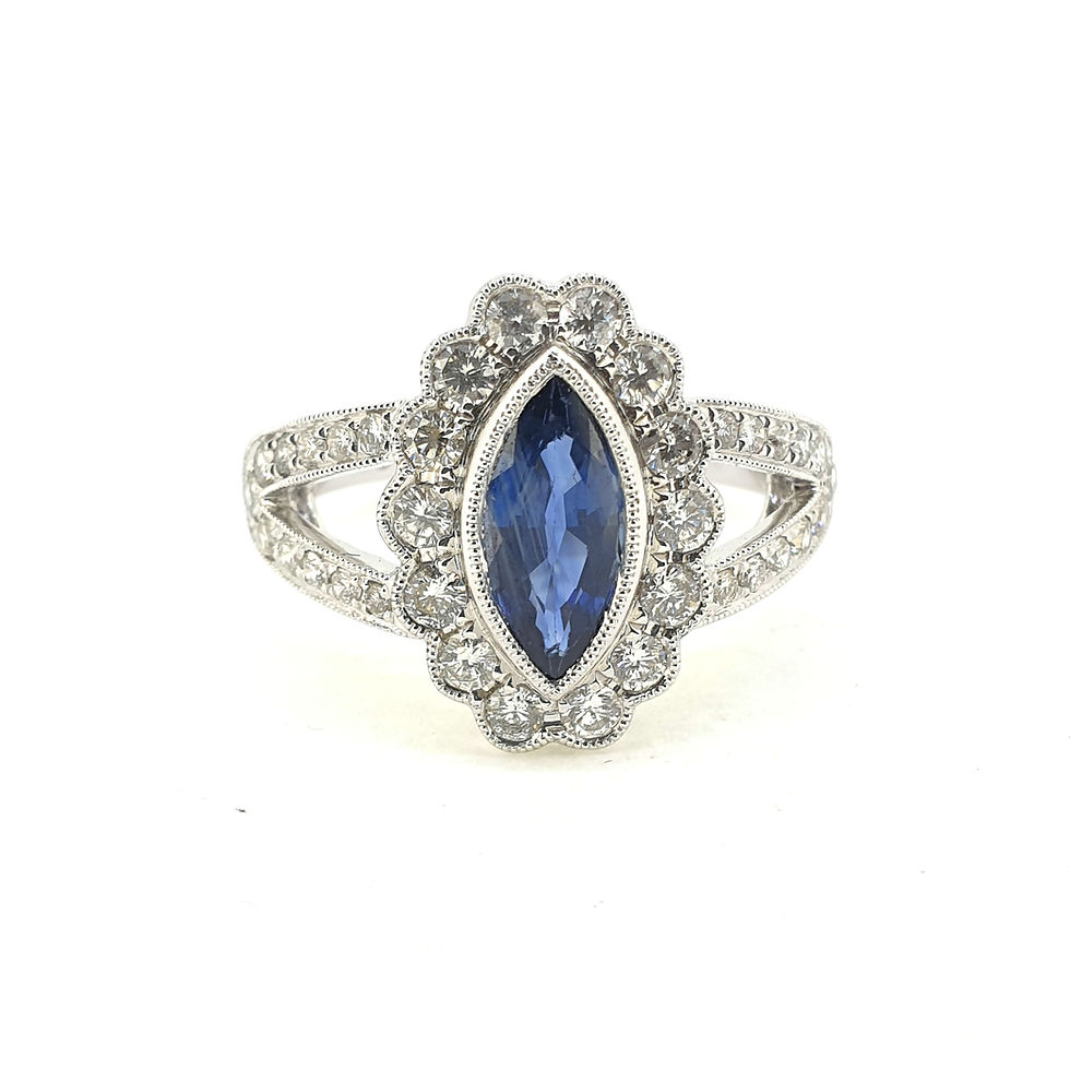 Thumbnail: Sapphire and diamond Dress ring S1.50Cts D1.10 18ct