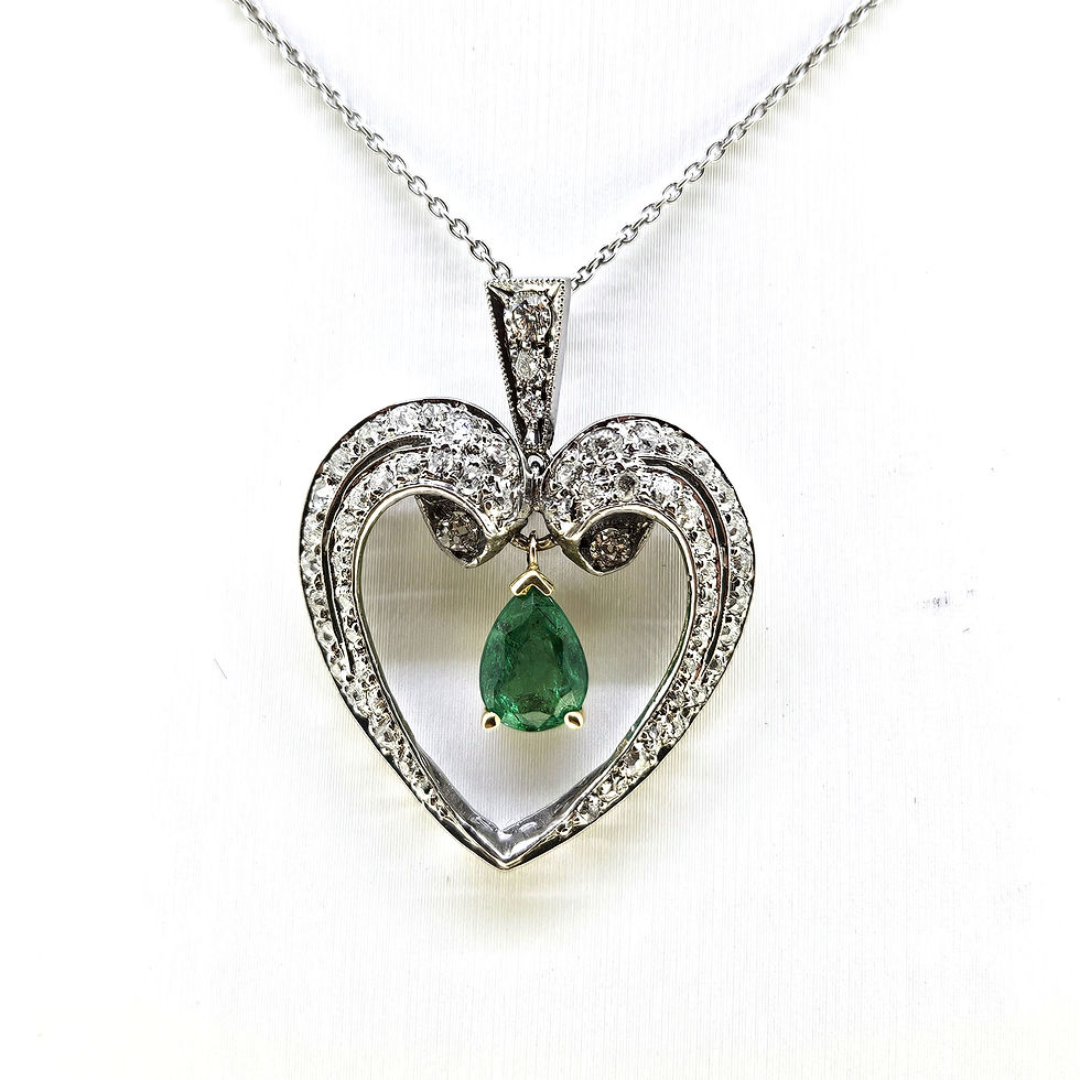 Thumbnail: Emerald and Diamond Pendant Platinum 
