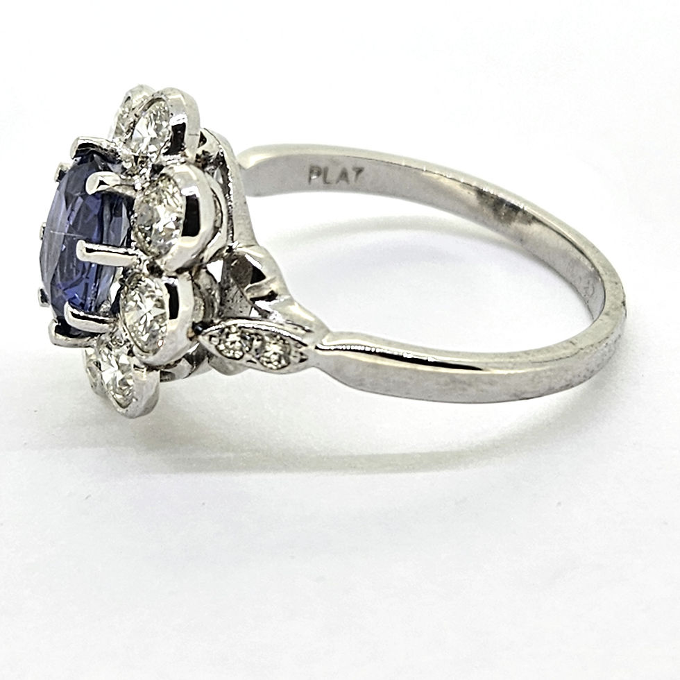 Thumbnail: Sapphire and Diamond Cluster Ring S1.60 D1.40 Platinum 