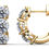 Thumbnail: 14k YELLOW GOLD SIX BRILLANT DIAMOND HUGGIES