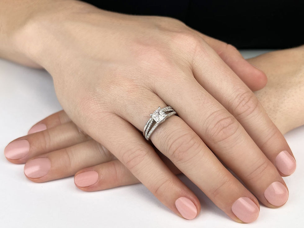 Miniatura: 14k Split Shank Princess Cut Bridal Set