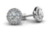 14k Circle Designer Diamond Stud Earrings