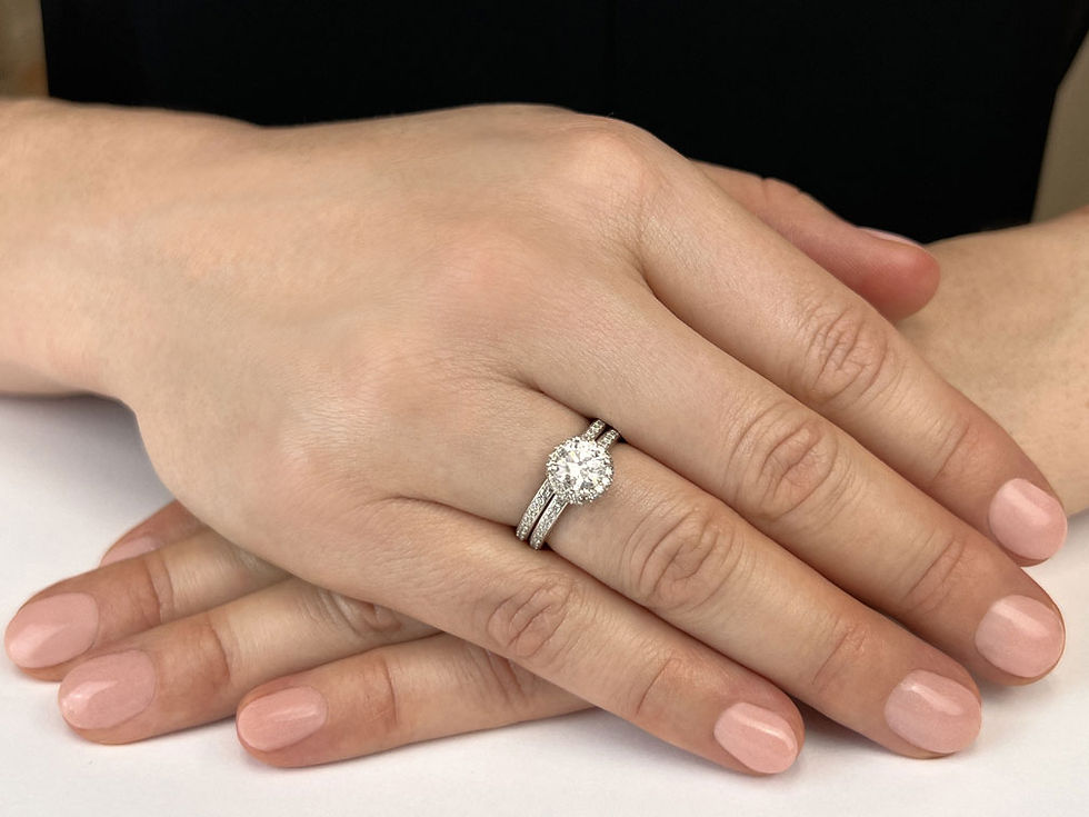 Thumbnail: 14k Enchanting Halo Diamond Engagement Set