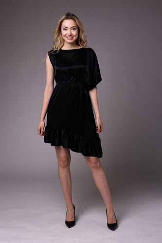 silk laundry asymmetrical ruffle dress ASYMMETRICAL RUFFLE GOWN  HERV LGER