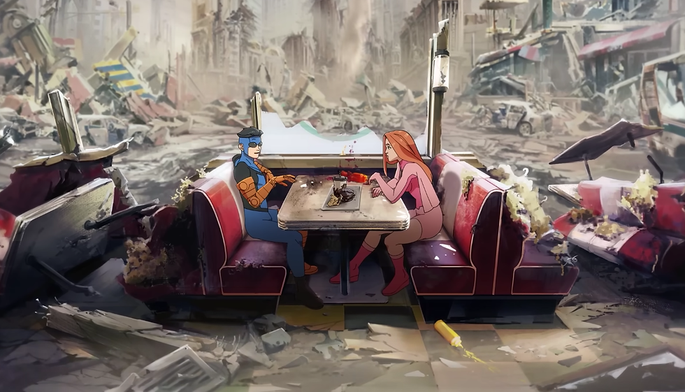 A still from the season 4 trailer, the duo discusses when Mark will be back in action.