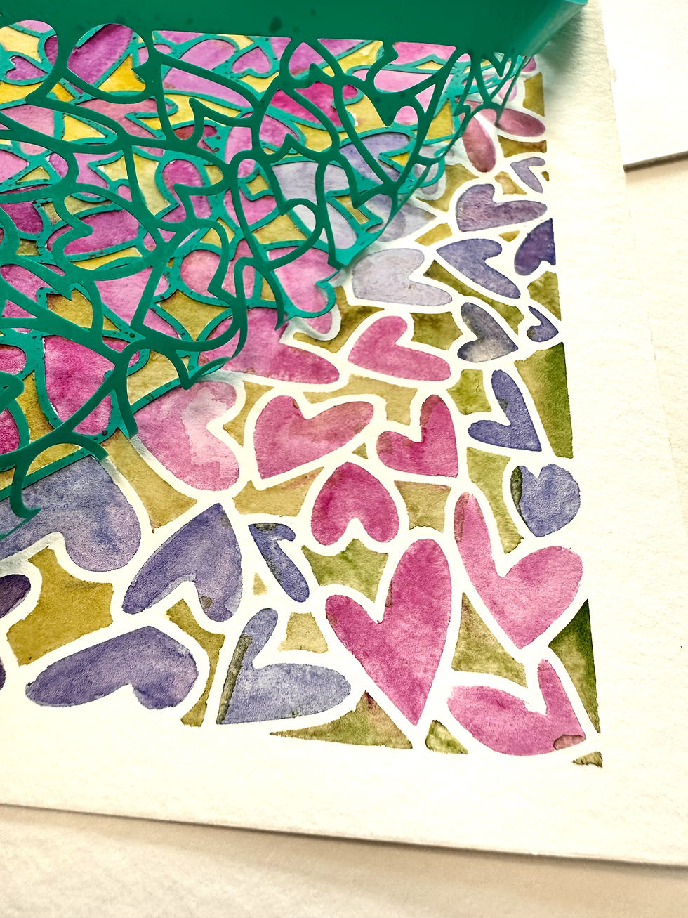 Miniatura: Schlichtbunt® stencil sfondo cuori 1