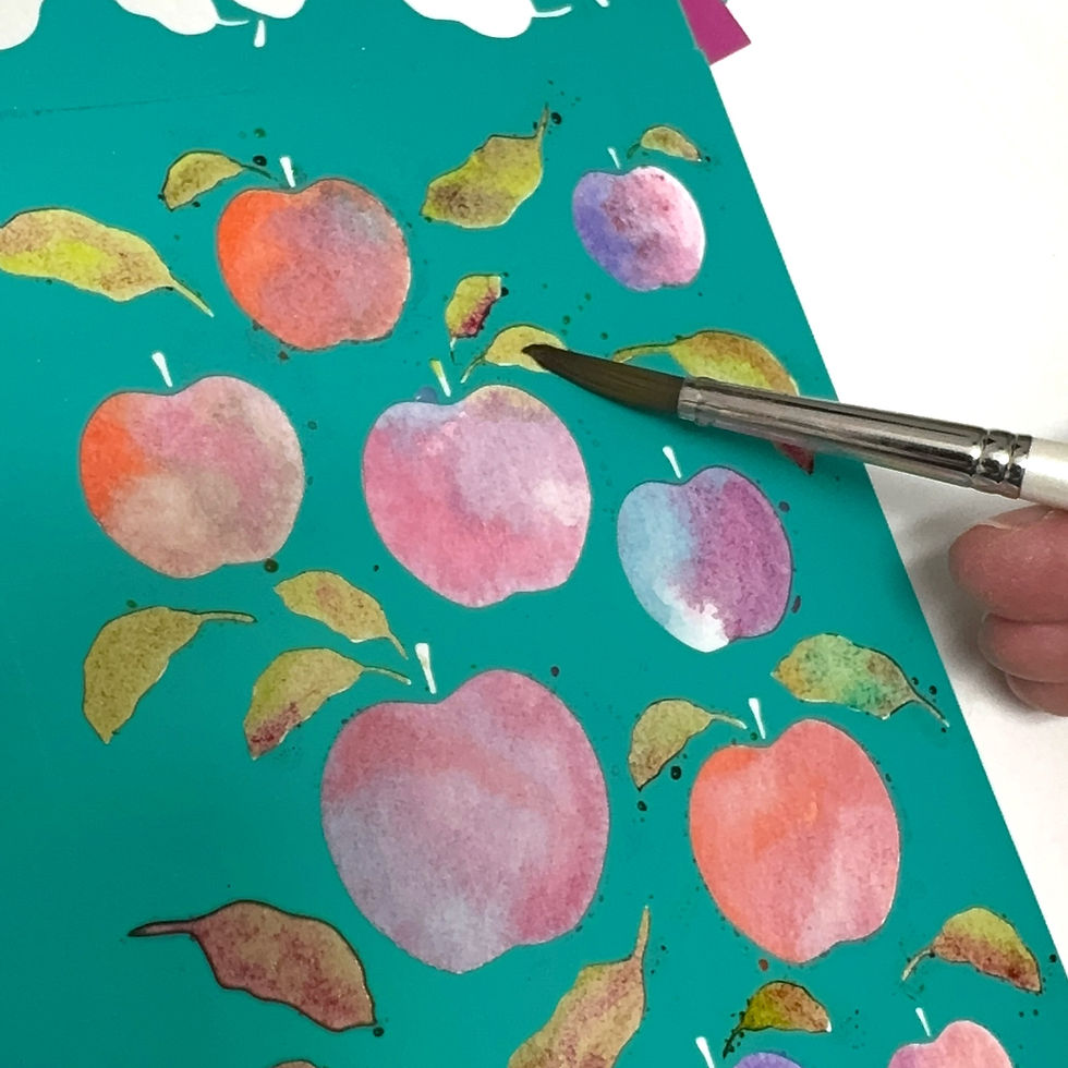 Thumbnail: Schlichtbunt® Schablone Apfel-Hintergrund