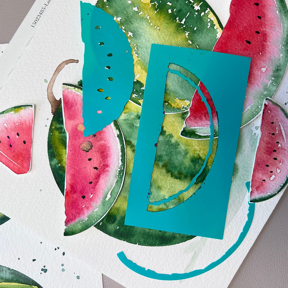 Miniatura: Semplice stencil colorato melone/anguria