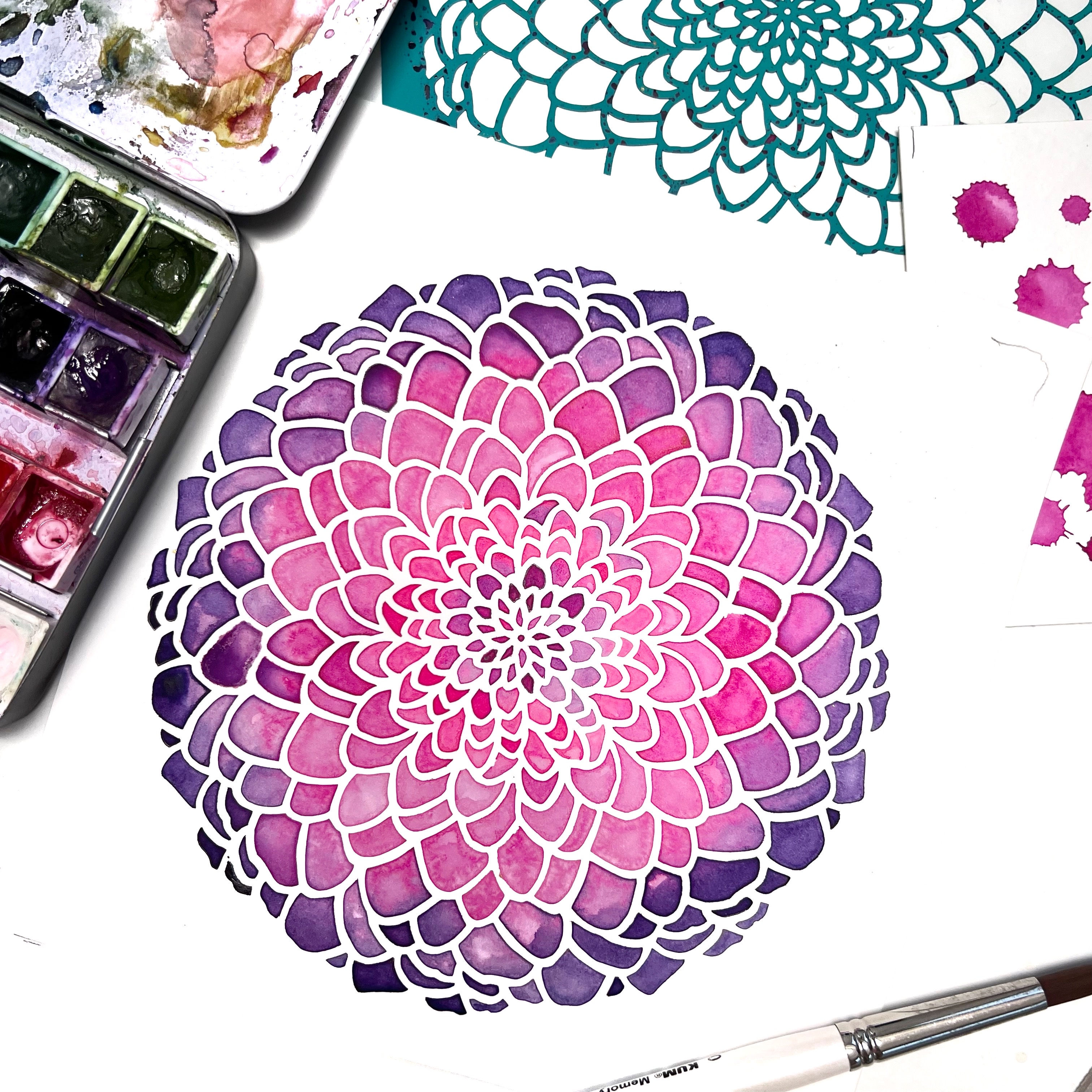 Simple colorful stencil mandala color circles 13