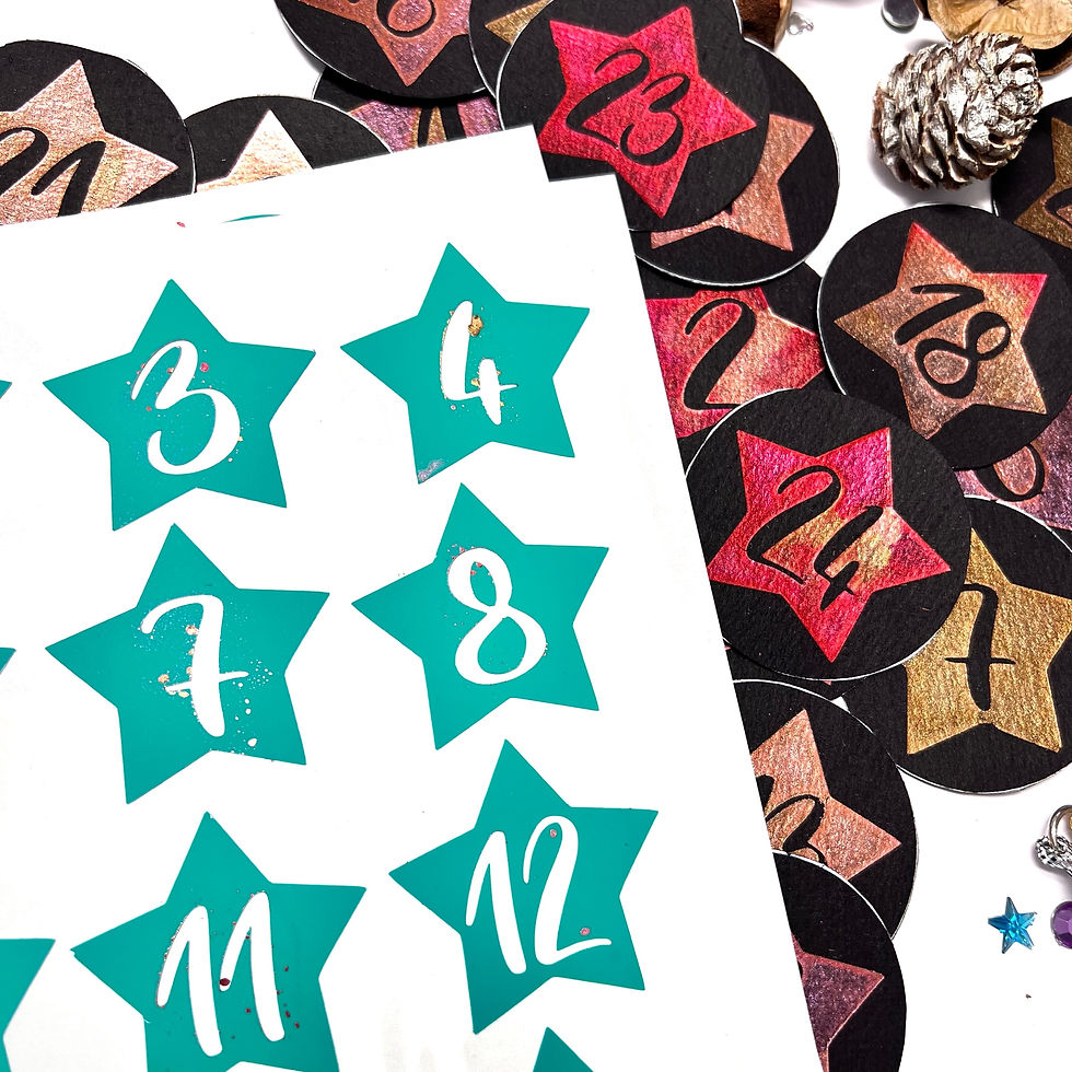 Miniaturbild: Schlichtbunt® Schablone 24 Zahlen für den Adventskalender "Stern"