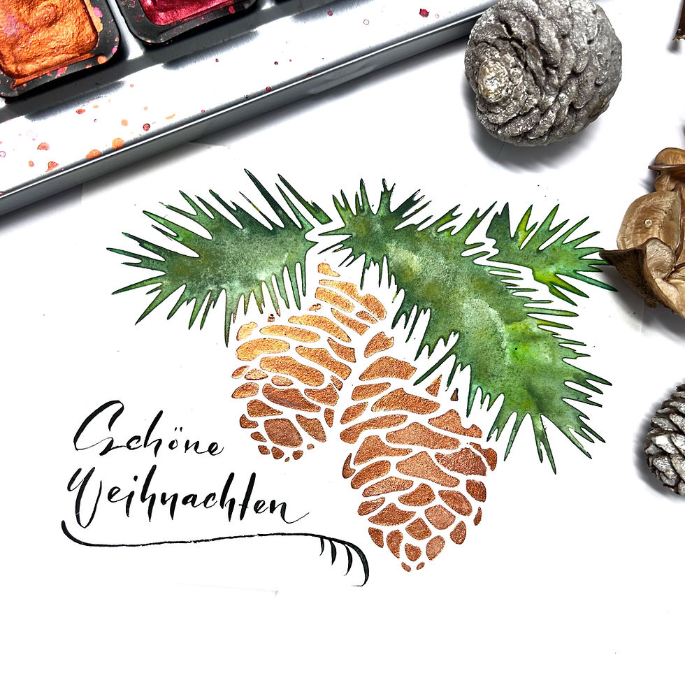 Miniaturbild: Schlichtbunt Schablone Winterkollektion "Tannenzweig" (Lena Lücht)