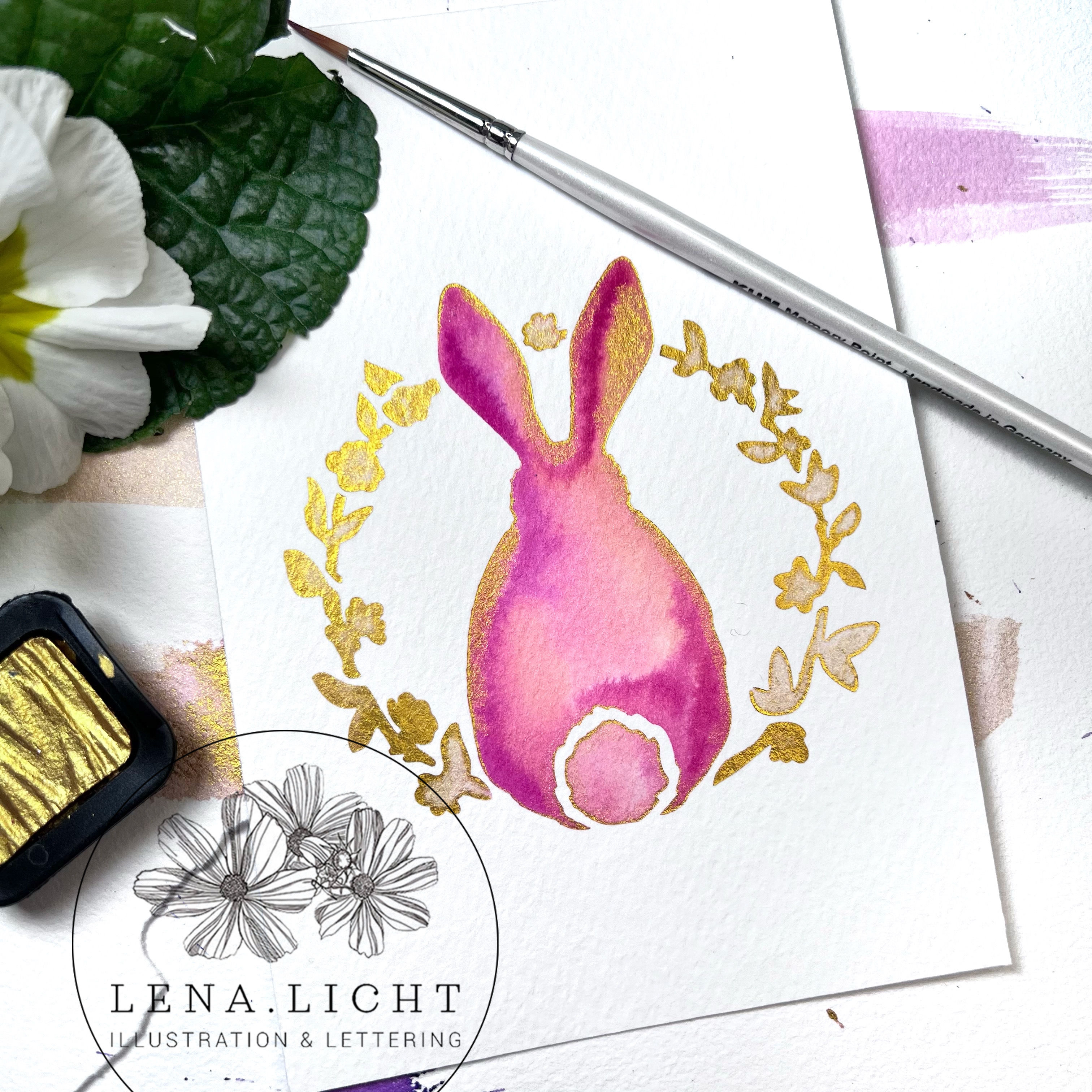 Simple colorful stencil rabbit (Lena Lücht)