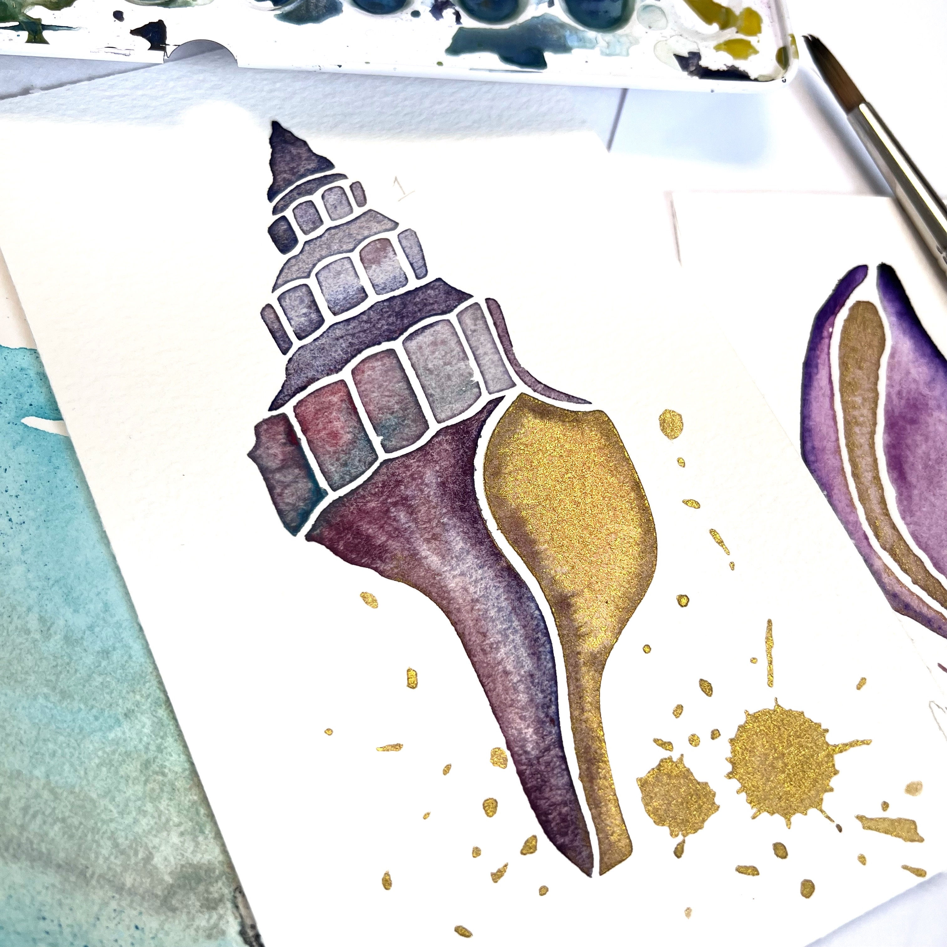 Simple colorful stencil shells