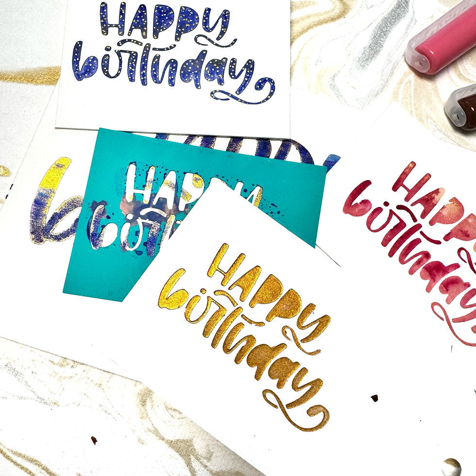 Miniatura: Schlichtbunt® Stencil 3 Mini scritte Compleanno e amore (Mara Gnida)