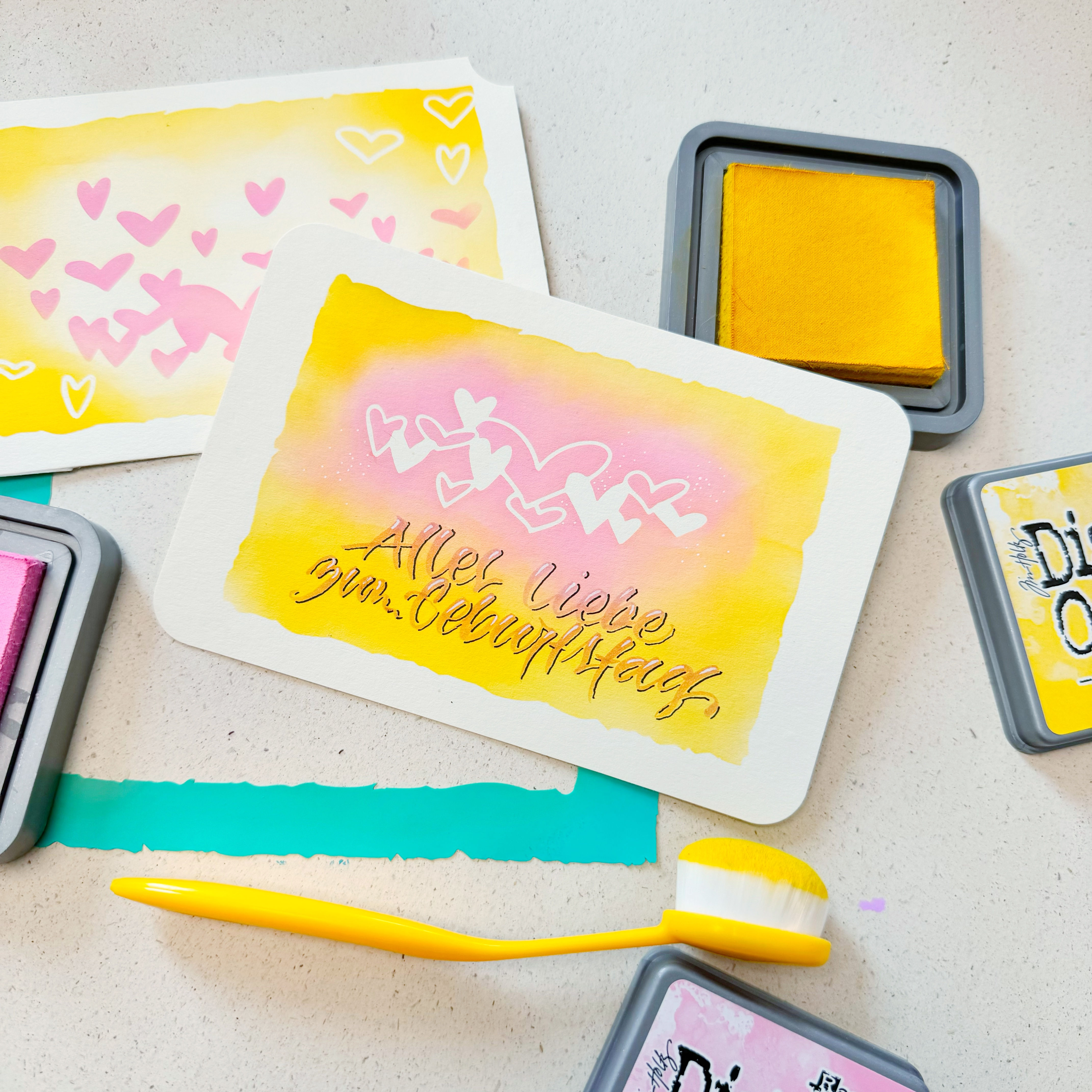 Plain colored stencil frame with deckle edge