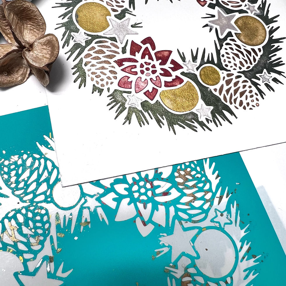 Thumbnail: Simply colorful stencil winter collection “Wreath” (Lena Lücht)