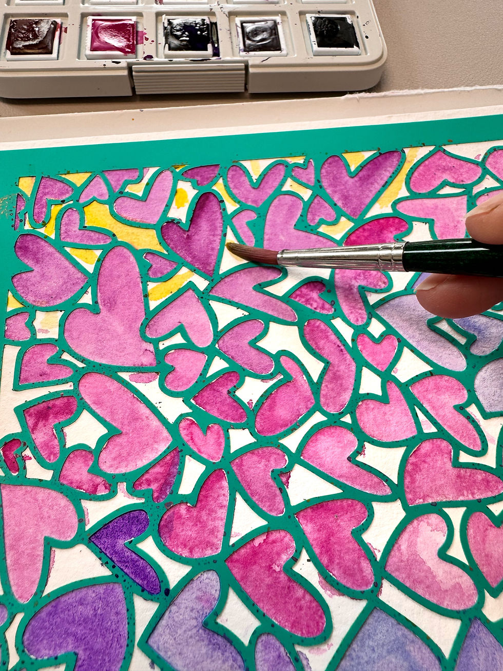 Miniatura: Schlichtbunt® stencil sfondo cuori 1