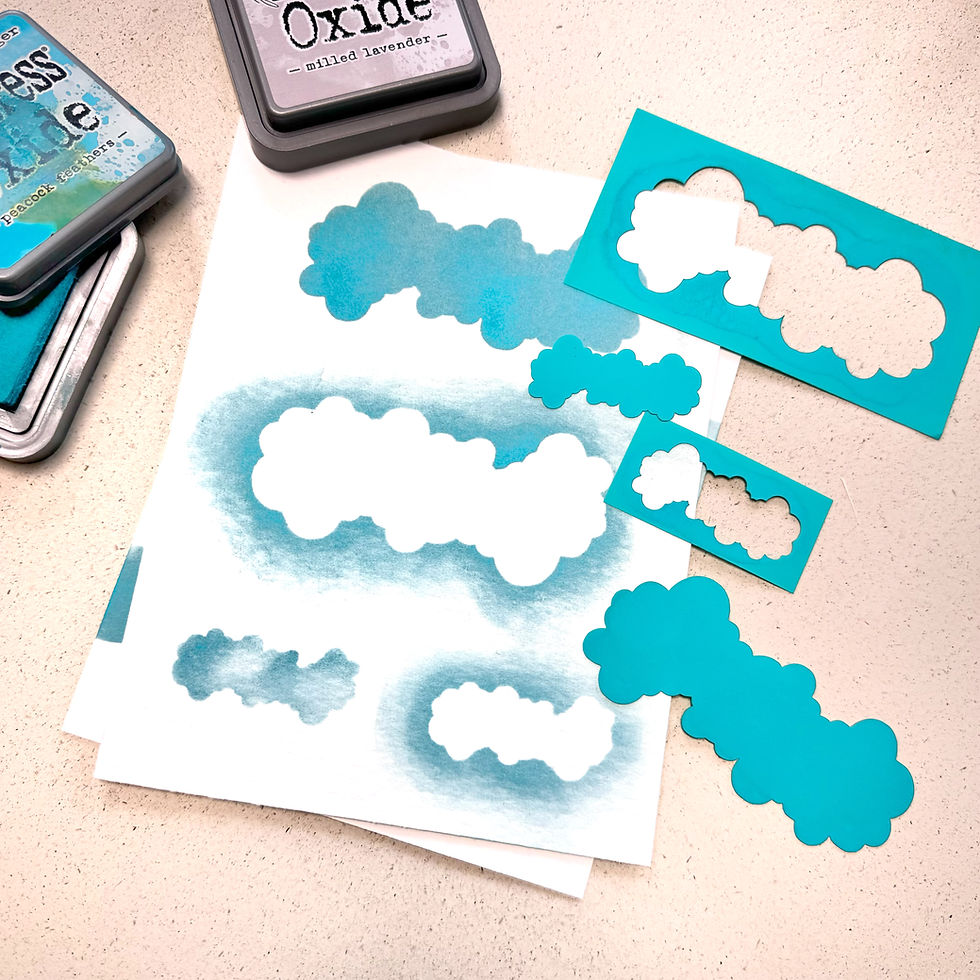 Miniatura: Schlichtbunt® stencil nuvole individuali su A4 (Anne Broszies)