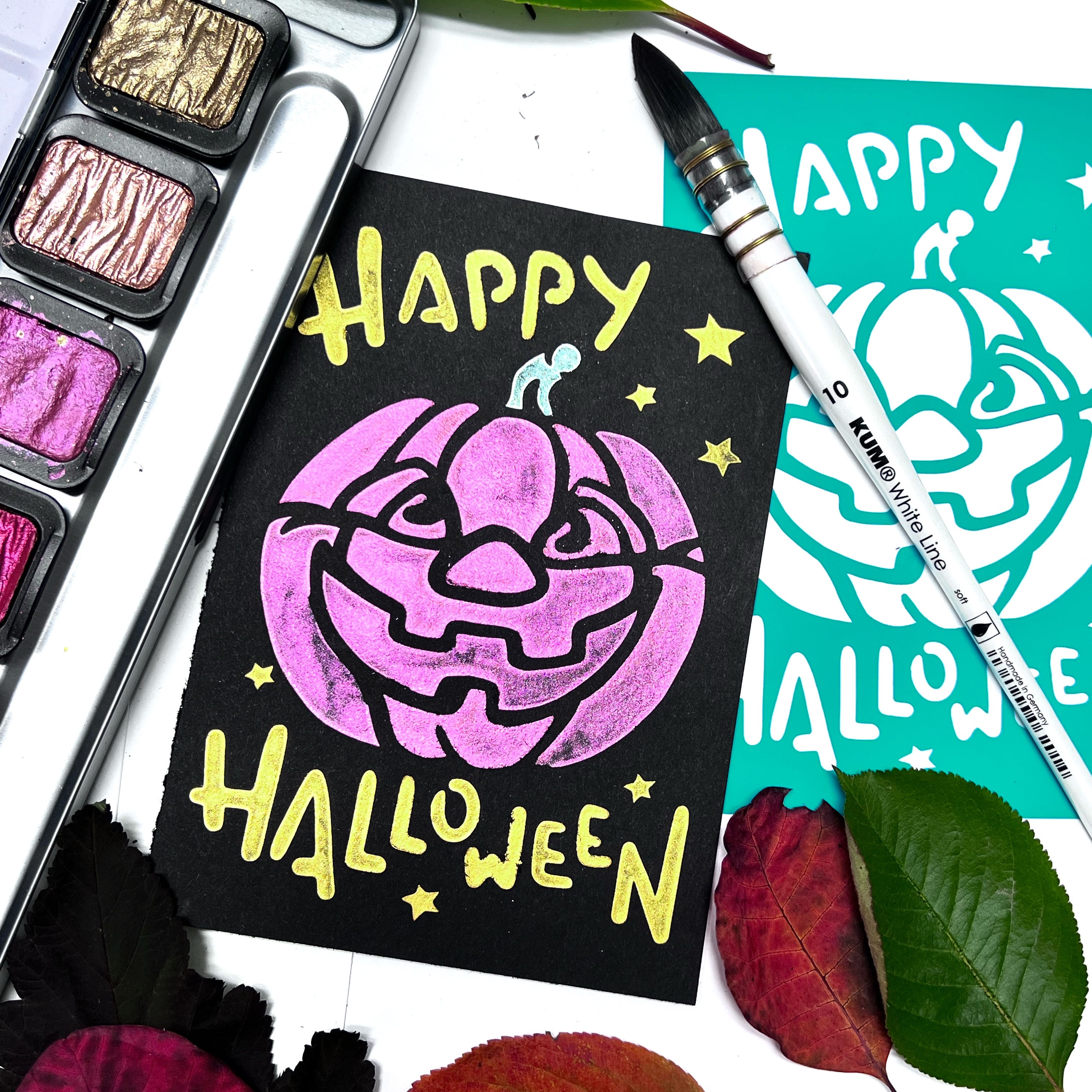 Simple colorful stencil Halloween