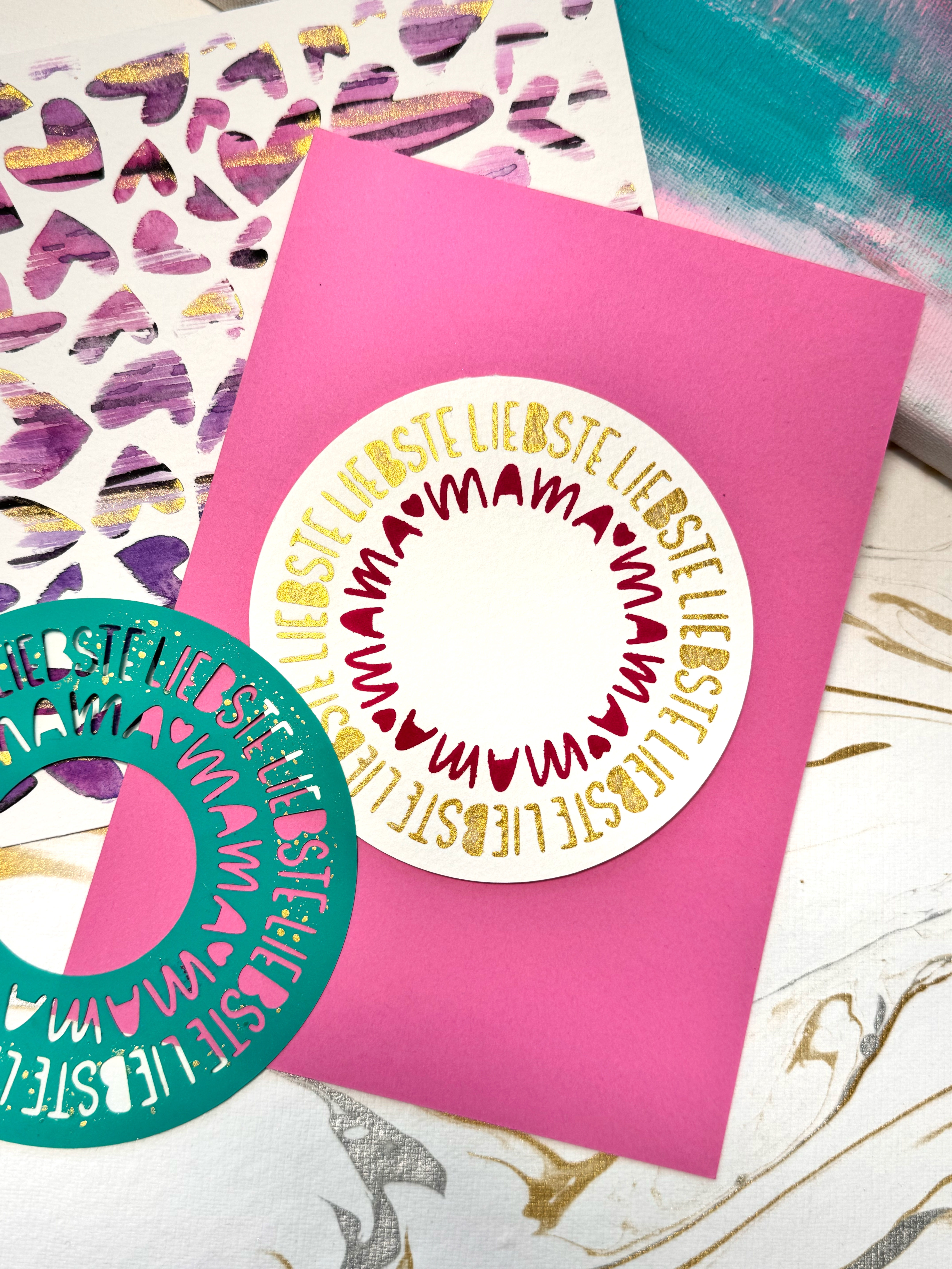 Schlichtbunt® Stencil Text-in-Circle Best Mom