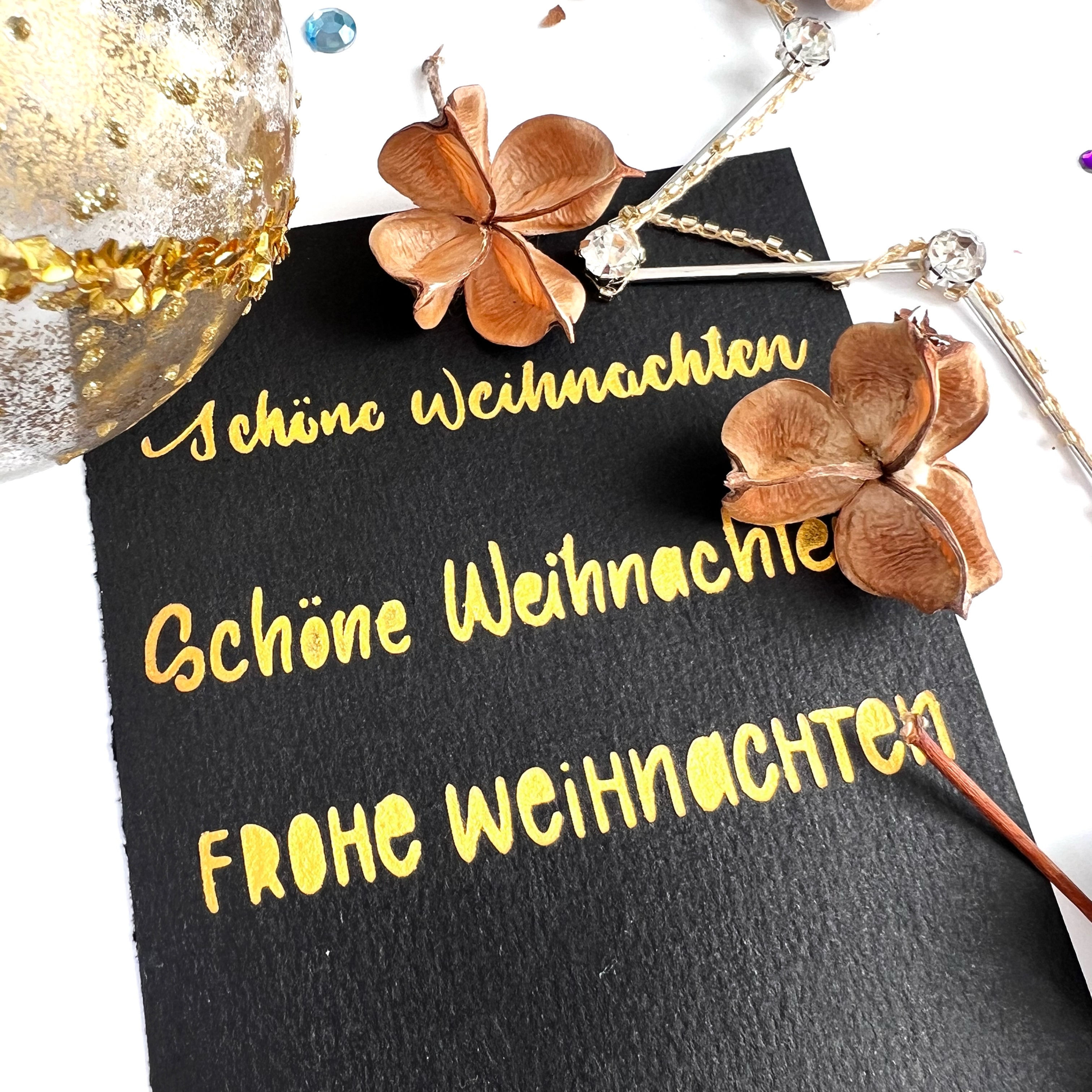 Simple and colorful stencil with 3 Christmas letterings