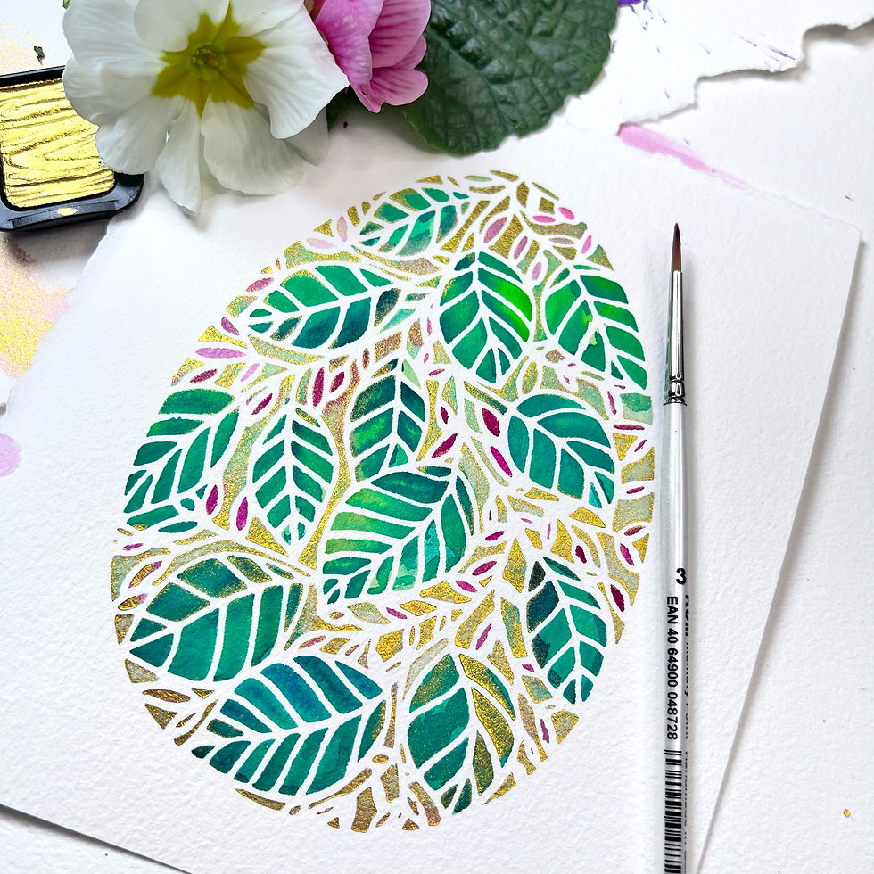 Pochoir coloré simple géo Oeufs de Pâques // motif 8